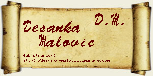 Desanka Malović vizit kartica